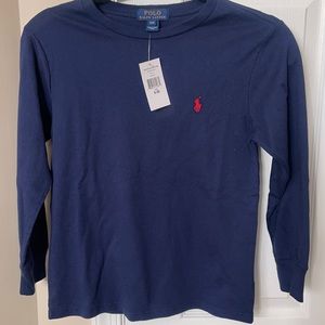 NWT POLO Ralph Lauren Boys Long Sleeve Shirt Boys Size 8 Blue